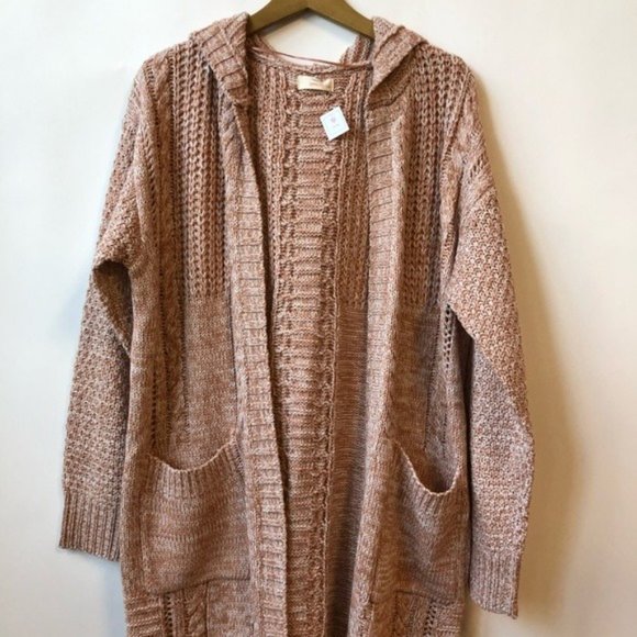 Duster Cardigan Sweater Coral Peach - Picture 7 of 10